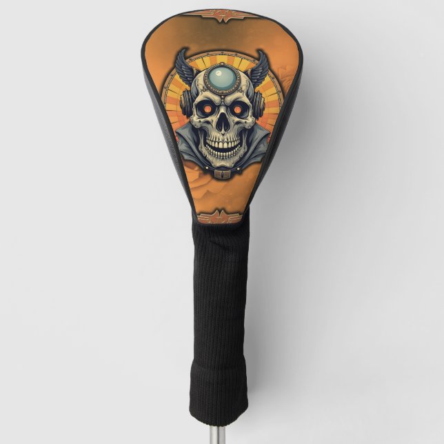 Funda Para Palo De Golf La calavera alada.  (Anverso)