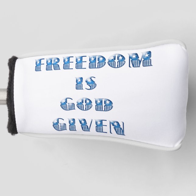 Funda Para Palo De Golf La libertad es dada por Dios, azul (Anverso)