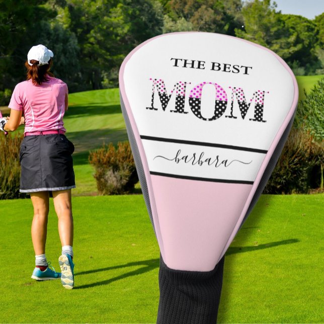 Funda Para Palo De Golf La mejor letra rosada negra de mamá (Subido por el creador)