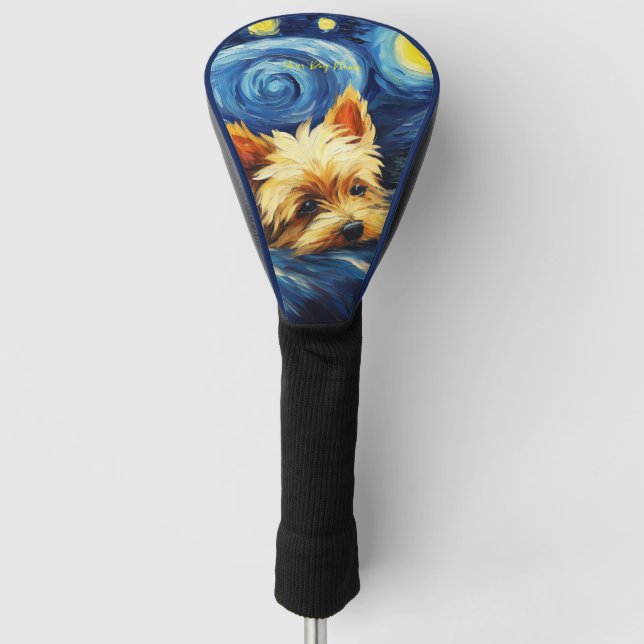 Funda Para Palo De Golf La noche estrellada - Perro Terrier de Yorkshire 0 (Anverso)