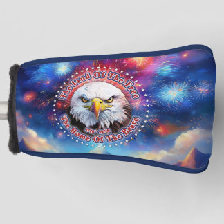 Funda Para Palo De Golf La Tierra De Los Libres Hogar Águila Marrón Fuegos