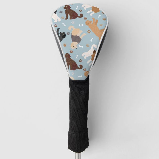 Funda Para Palo De Golf Labradoodle / Goldendoodle Bones y Pastas (Anverso)