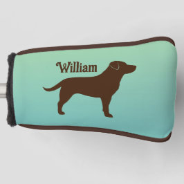 Funda Para Palo De Golf Labrador de chocolate recuperando silueta con nomb