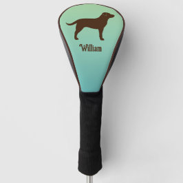 Funda Para Palo De Golf Labrador de chocolate recuperando silueta con nomb