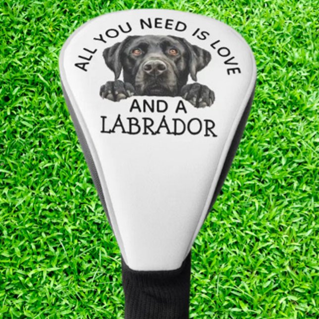 Funda Para Palo De Golf Labrador negro  (Protect your clubs in style with our Black Labrador Golf Head Cover.)