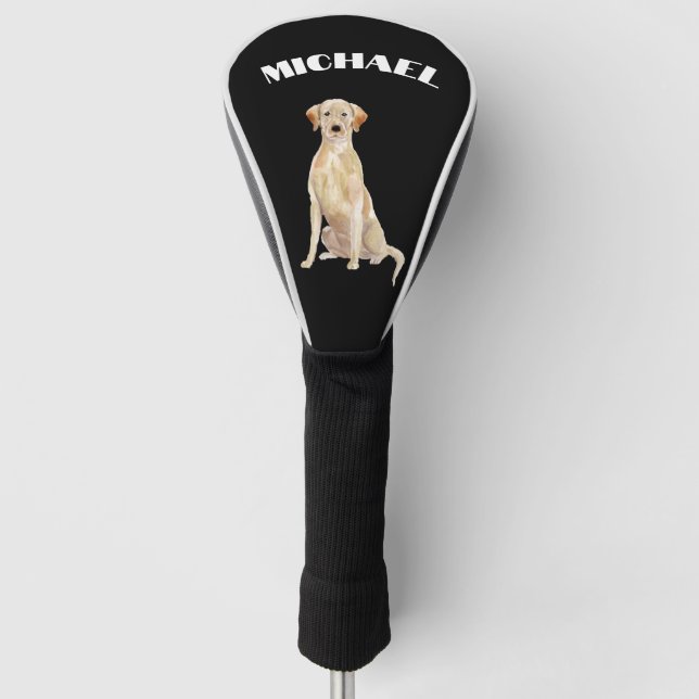 Funda Para Palo De Golf Labrador Perro negro personal (Anverso)