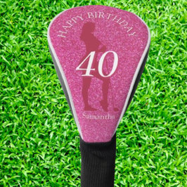 FUNDA PARA PALO DE GOLF LADIES PINK GLITTER BIG BIRTHDAY
