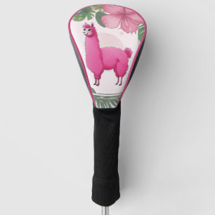 Funda Para Palo De Golf Lama sonriente rosa feliz