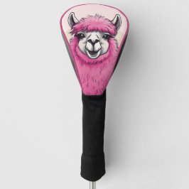 Funda Para Palo De Golf Lama sonriente rosa feliz