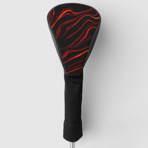 Funda Para Palo De Golf Largos rastros rojos ondulados en la cubierta del