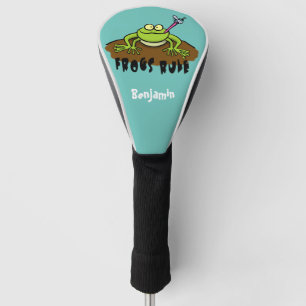 Funda Para Palo De Golf Las ranas gobiernan personalizado de rana verde di