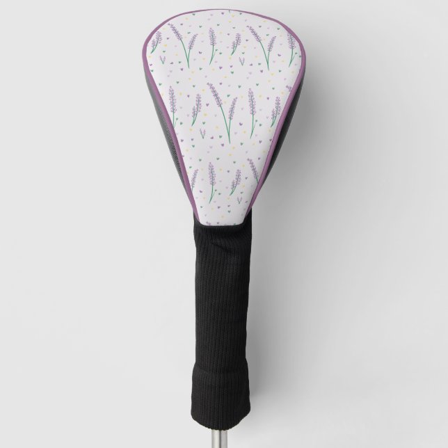 Funda Para Palo De Golf Lavender Hearts Girly Bonito Golf (Anverso)