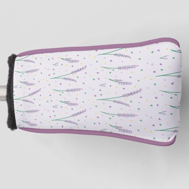 Funda Para Palo De Golf Lavender Hearts Girly Bonito Golf (Anverso)