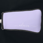 Funda Para Palo De Golf Lavender Purple Modern Script Girly Monograma Nomb<br><div class="desc">Cubierta del putter Golf Lavender Purple Simple Script Monograma Nombre. Esto hace que el dulce perfecto cumpleaños 16,  boda,  ducha de novia,  aniversario,  ducha de bebé o fiesta de soltera sea regalo para alguien que ama el lujo glam y los estilos de moda.</div>