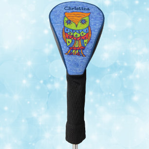 Funda Para Palo De Golf Lechuza Brillante Colores Estrella Ojos Azules