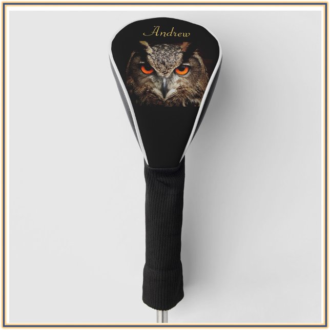 Funda Para Palo De Golf Lechuza negra y dorada de Guay (Bookmark my store! https://www.zazzle.com/store/capricepetit)