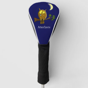 Funda Para Palo De Golf Lechuza triste con lágrimas y luna le echa de meno