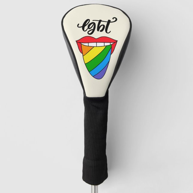 Funda Para Palo De Golf Lengua arcoiris LGBT (Anverso)