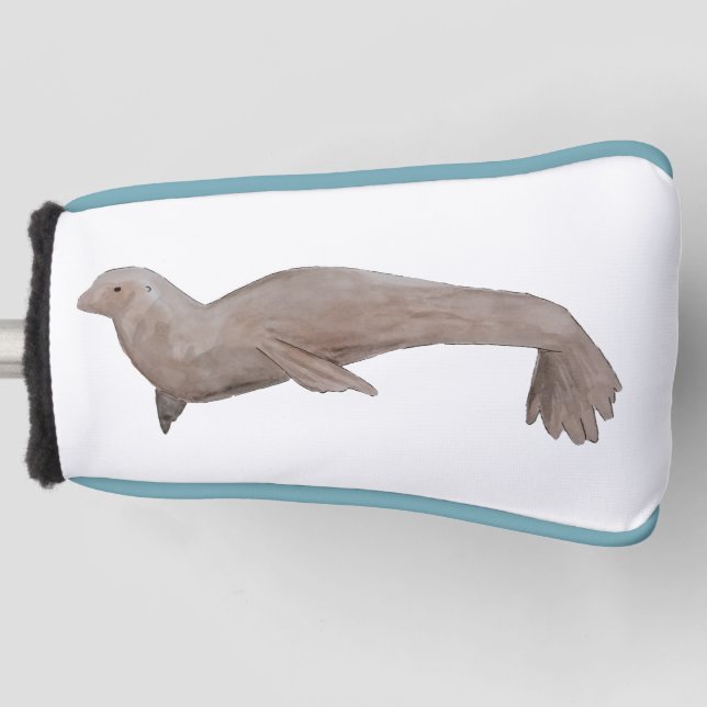 Funda Para Palo De Golf León marino marino marino de acuarela animal oceán (Anverso)
