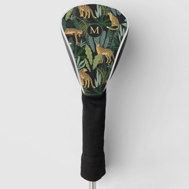 Funda Para Palo De Golf Leopard Jungle Forest Illustration Seamless Patter (Anverso)