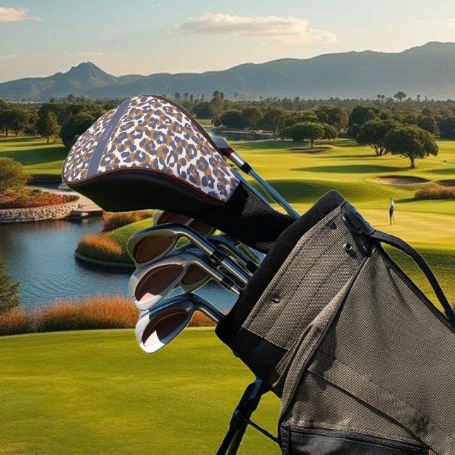 Funda Para Palo De Golf Leopardo Print-Blue y Brown- (Leopard Print-Blue and  Brown- Golf Head Cover )