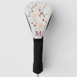 Funda Para Palo De Golf Letra botánica del monograma floral del florecimie