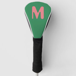 Funda Para Palo De Golf Letra inicial rosa claro moderna | Verde alga