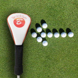 Funda Para Palo De Golf Letra minimalista de estilo B blanca