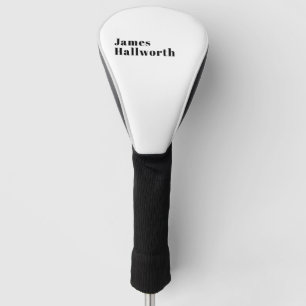 Funda Para Palo De Golf Letra retro moderna y elegante Negro editable