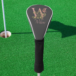 Funda Para Palo De Golf Letra rosa Purpurina floral W