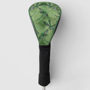 Funda Para Palo De Golf Libélulas de Alas Moradas sobre Verde Lima Suave