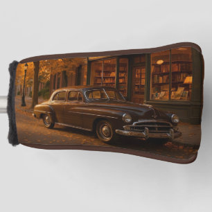 Funda Para Palo De Golf Librería y auto Vintage Fall/Otoño