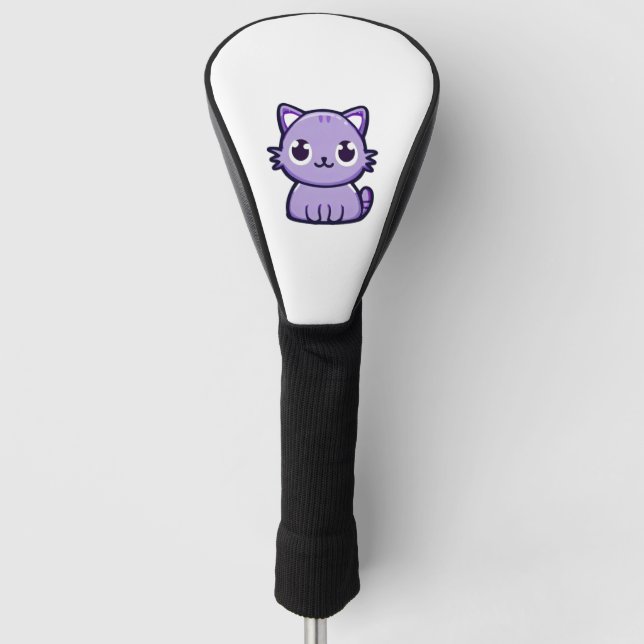 Funda Para Palo De Golf lindo gato morado (Anverso)
