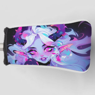 Funda Para Palo De Golf Lindo Koakuma Diablillo Rosa, Negro y Blanco