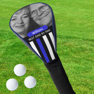 Funda Para Palo De Golf Línea Azul Fina, Mejor Papá, Foto, Monograma, Band