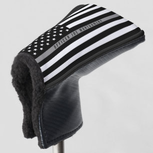 Funda Para Palo De Golf Línea gris fina monograma del oficial correcciona