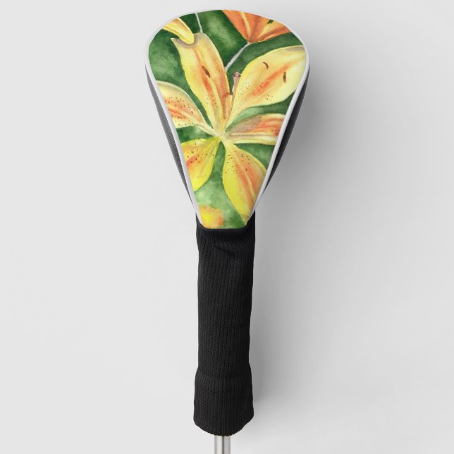 Funda Para Palo De Golf Lirios amarillos en el jardín (Anverso)