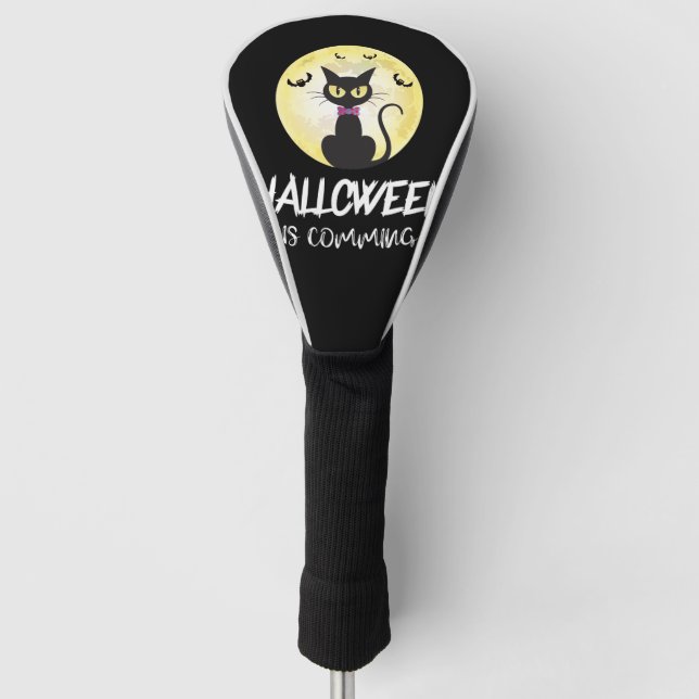 Funda Para Palo De Golf Llega El Gato De Halloween (Anverso)