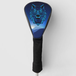 Funda Para Palo De Golf Lobo azul geométrico