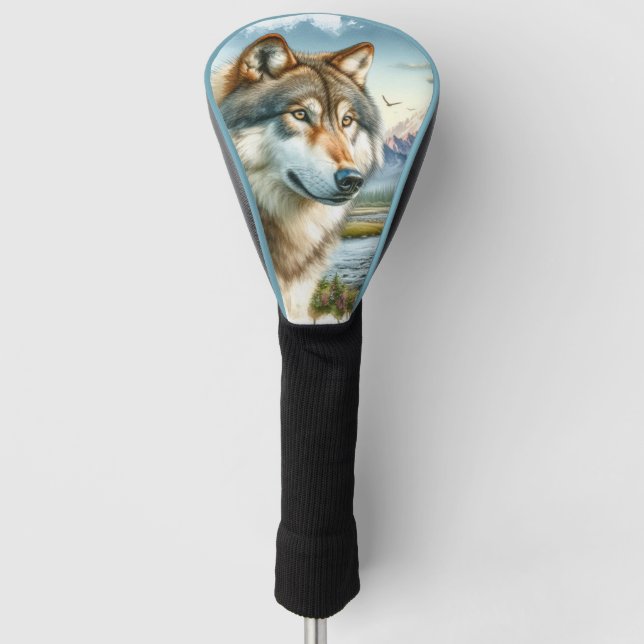 Funda Para Palo De Golf Lobo de la madera/vida silvestre Wolf Lover (Anverso)