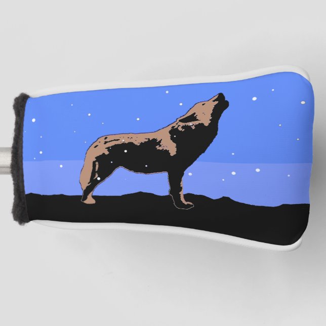 Funda Para Palo De Golf Lobo en invierno - Arte de vida silvestre original (Anverso)
