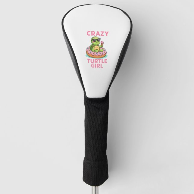 Funda Para Palo De Golf Loca chica de tortuga (Anverso)