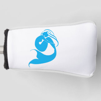 Funda Para Palo De Golf Logotipo de silueta de la sirena azul