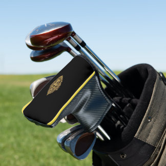 FUNDA PARA PALO DE GOLF LONES DE ORO EN FONDO NEGRO