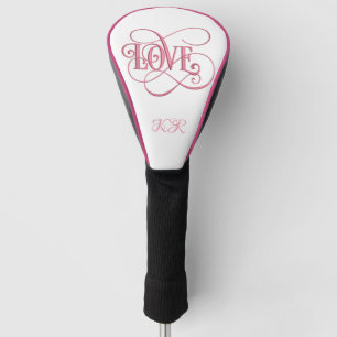 Funda Para Palo De Golf Love Pink Romantic Swirly Monogramed