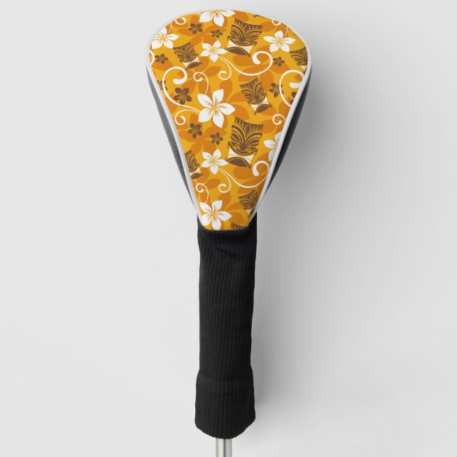 FUNDA PARA PALO DE GOLF LUAU TIKI PATTERN (NARANJA) (Anverso)
