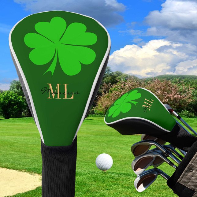 Funda Para Palo De Golf Lucky Irish Clover & Shamrock Golf monogramado (Subido por el creador)