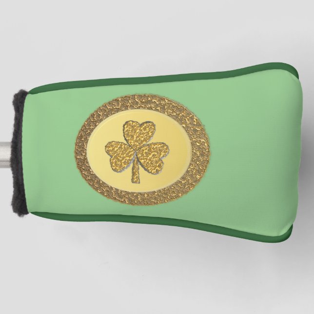 Funda Para Palo De Golf Lucky Irish Shamrock Gold Coin (Anverso)