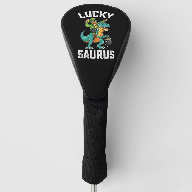 Funda Para Palo De Golf Lucky Saurus Dinosaur T Rex St Patrick's Day (Anverso)