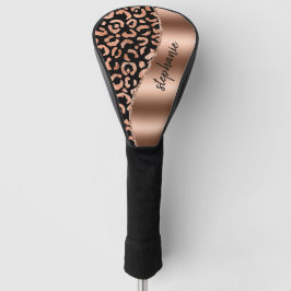 Funda Para Palo De Golf Lugares de leopardo de lámina falsa Glam Rosa Dora